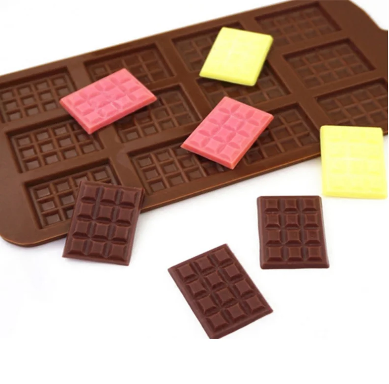 

12 Cavity Chocolate Silicone Cake Molds Rectangle Wax Melt Molds Energy Bar Silicone Molds For Chocolate