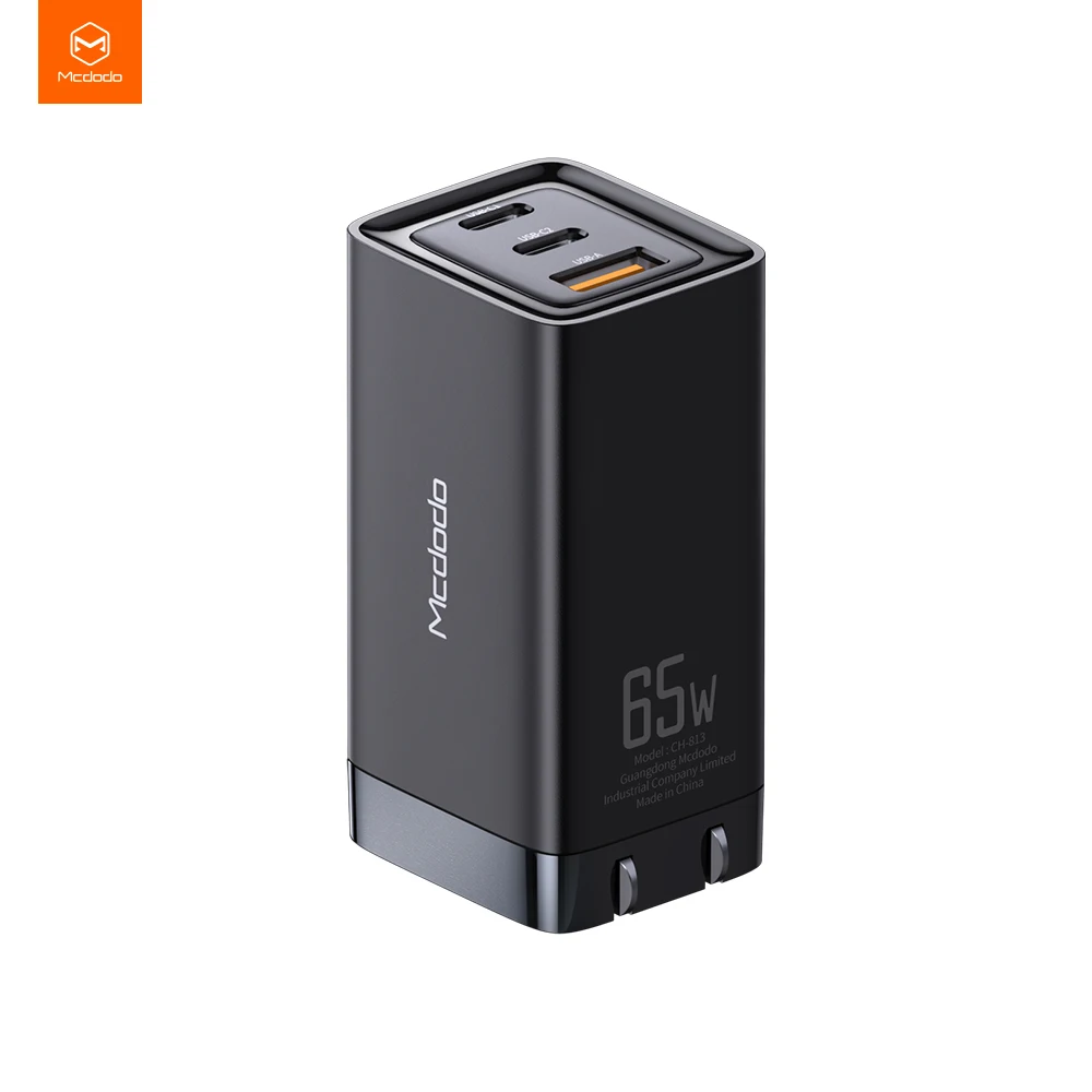 

Mcdodo New! Foldable 65 Watt Usb Charger Gan Usb-C Pd Wall Charger Adapter Gan Laptop Wall US Plug Gan Charger, Black, white