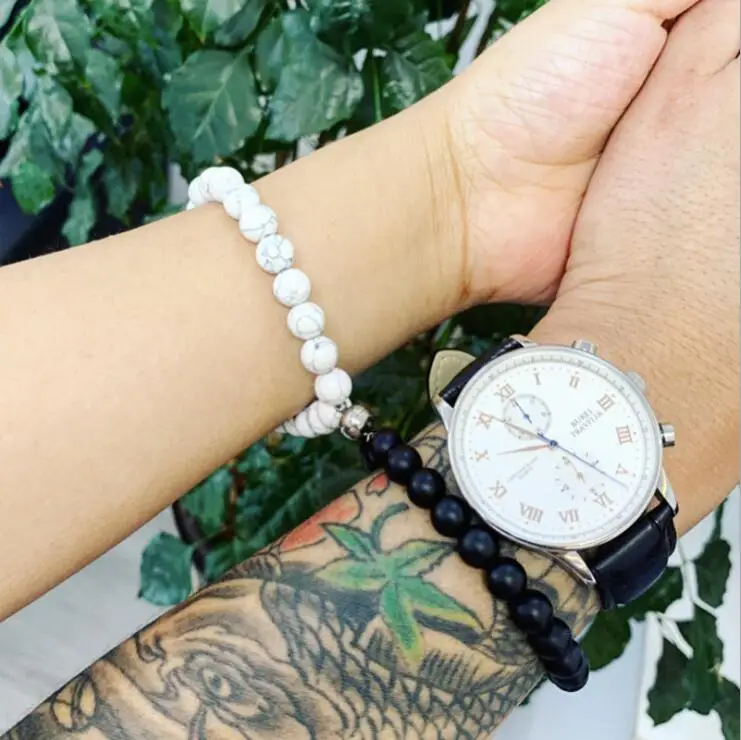 

8mm Fashion Natural stone magnet beaded bracelet for woman jewelry, Picture