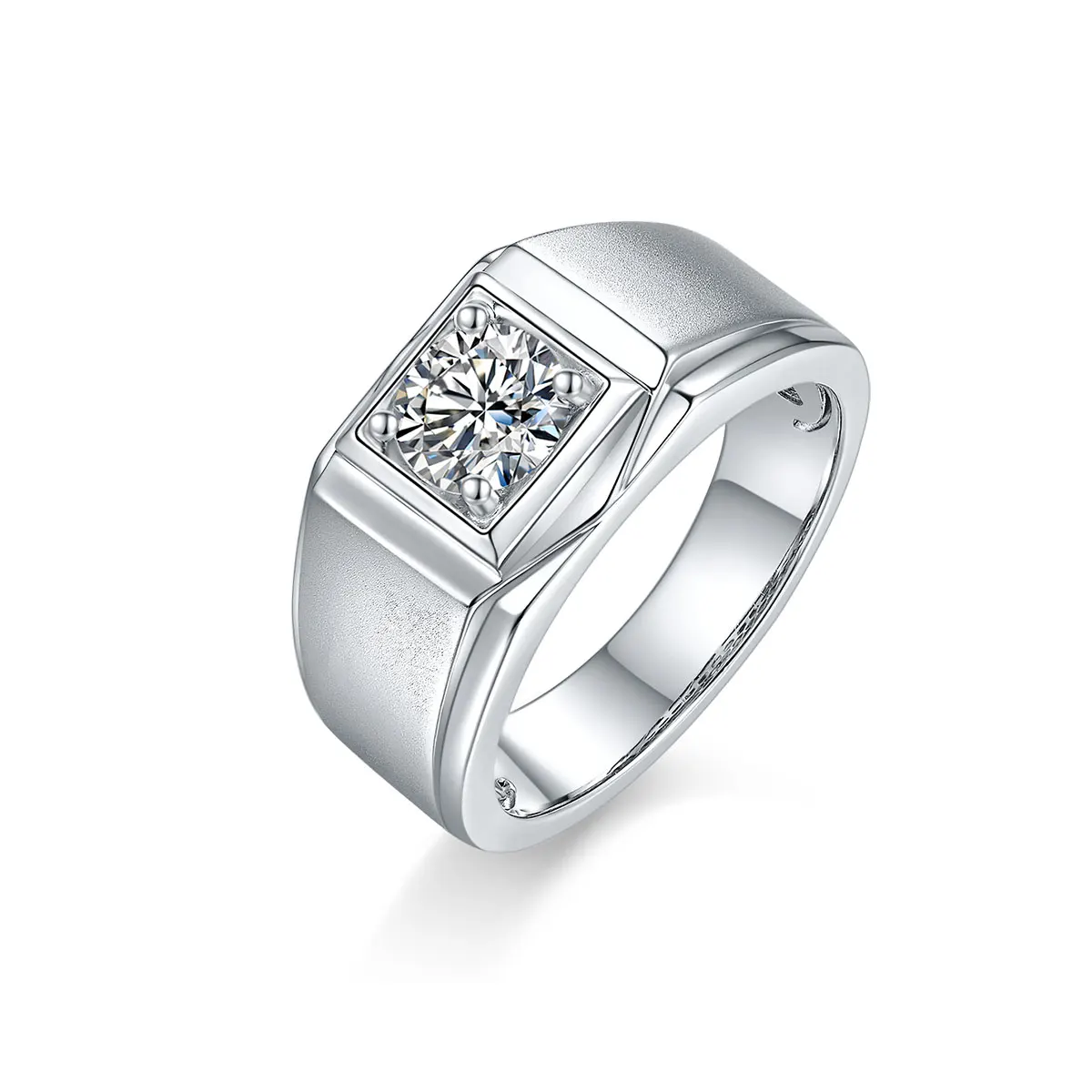 

Custom Mens Engagement Eternity Band Rings Jewelry Luxury White Gold D Grade Moissanite Diamond 925 Sterling Silver Ring