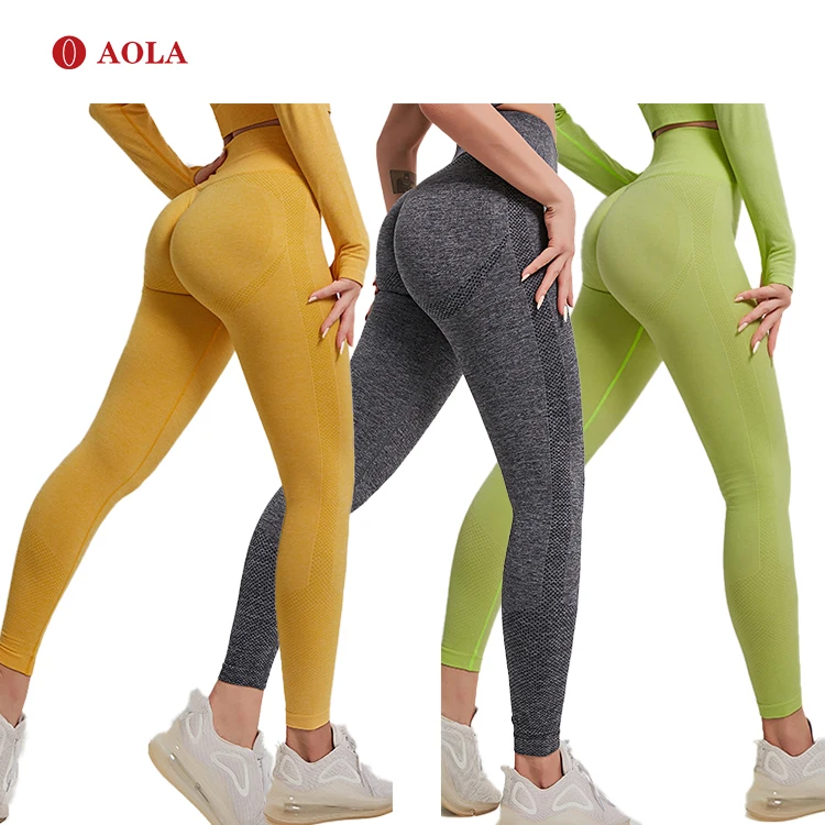 

AOLA For Women Seamless Scrunch Butt Yoga Lift Gym High Waist Fitness Workout Waisted Leggings, Picture shows
