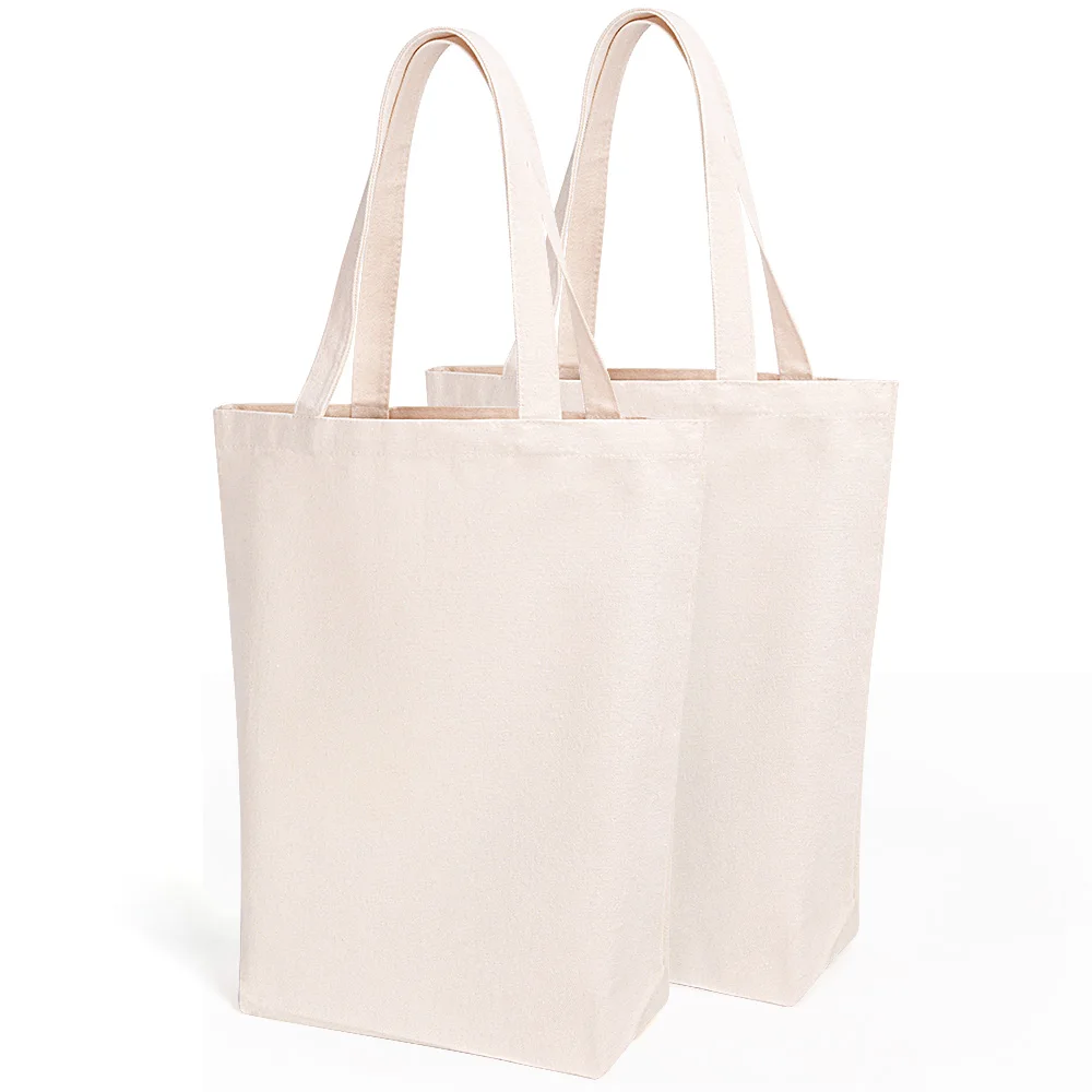 

Custom logo foldable cloth tote shopping bag bulk craft bags, Cream