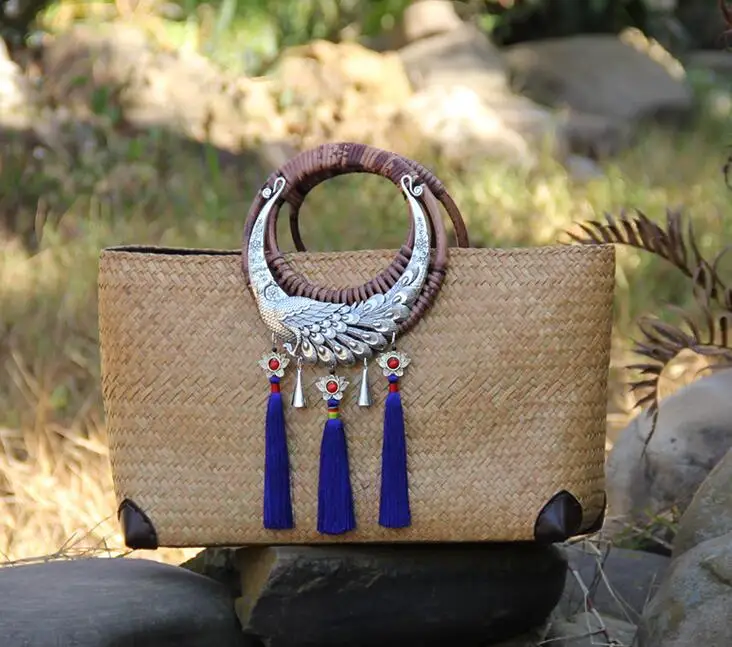 

wholesale ecofriendly bali rattan bag summer bohemian rattan box purses women bag