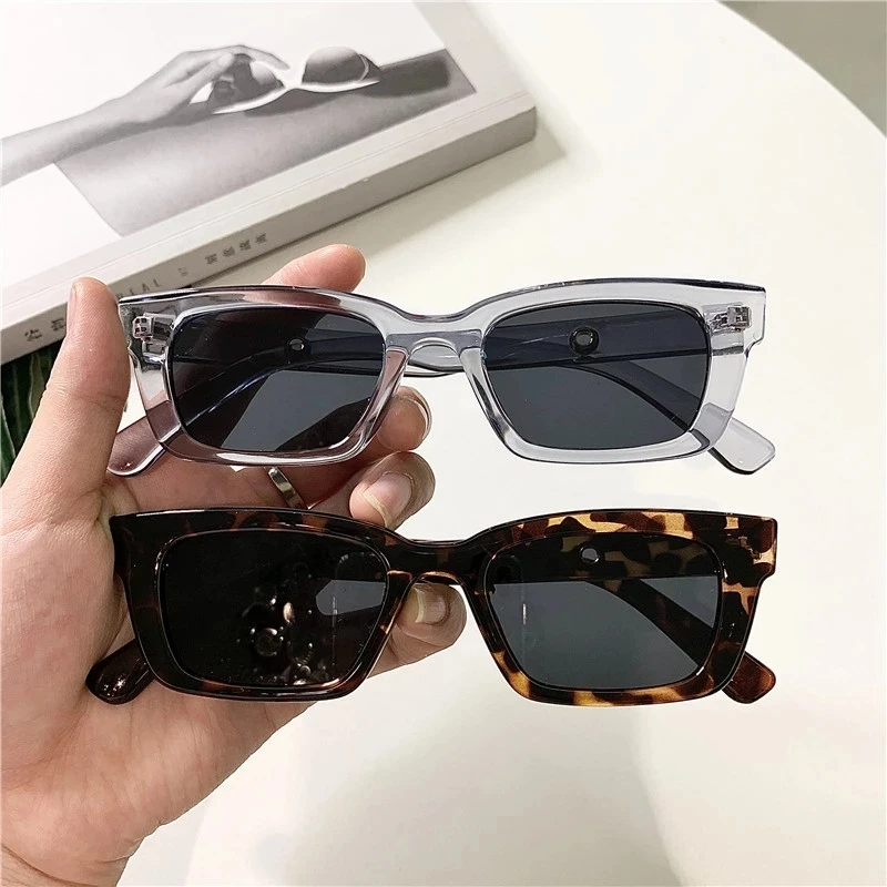 

2021 New Women Rectangle Vintage Brand Designer Retro Points Sun Glasses Sungglasses