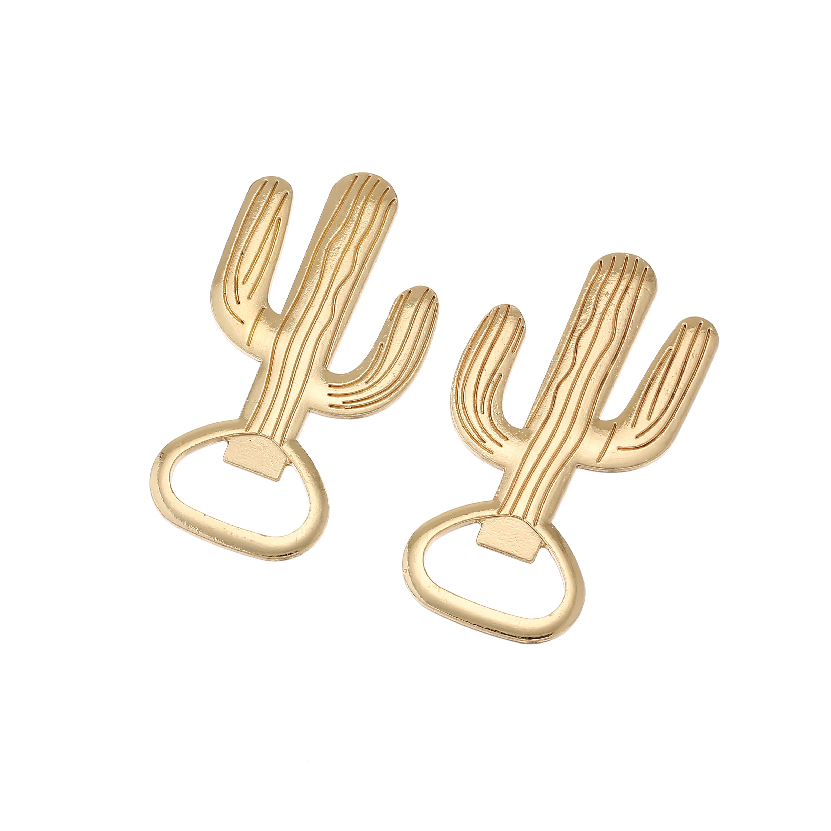 

2020 Wholesale zinc alloy golden cactus customized bottle opener