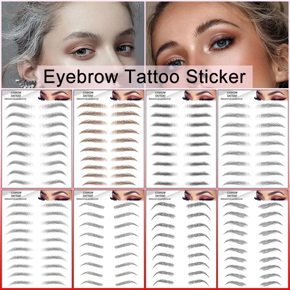 

Wholesale Waterproof Body Art Long Lasting Adult Temporary 3D Eyebrow Tattoo Stickers