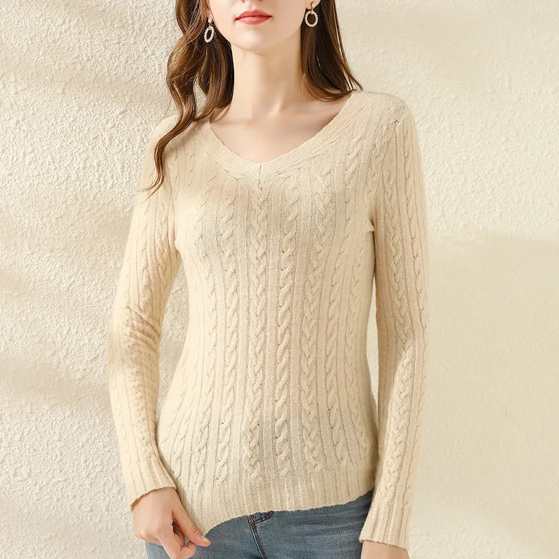 

Women's Sweaters New 2020 Slim Waist Long-sleeved Knitted Sweater