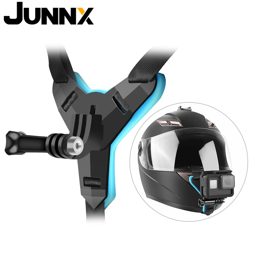 

JUNNX Go Pro Full Face Helmet Chinmount Strap Holder Sports Action Camera Motorcycle Helmet Chin Mount for Gopro Hero DJI OSMO