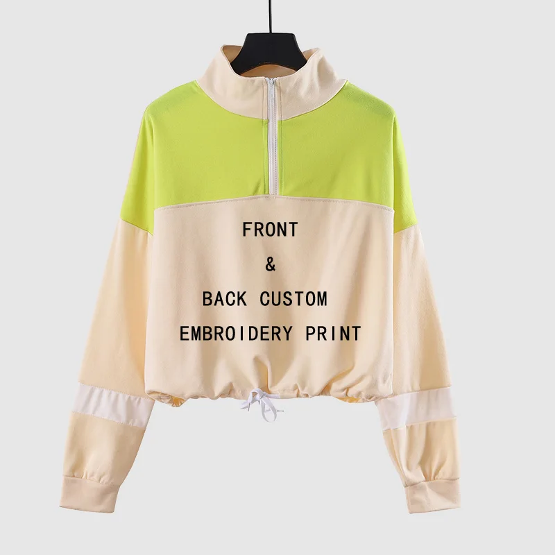 

New Design Women Workout Cropped Hoodie Fashion Girls Sweater Crop Top