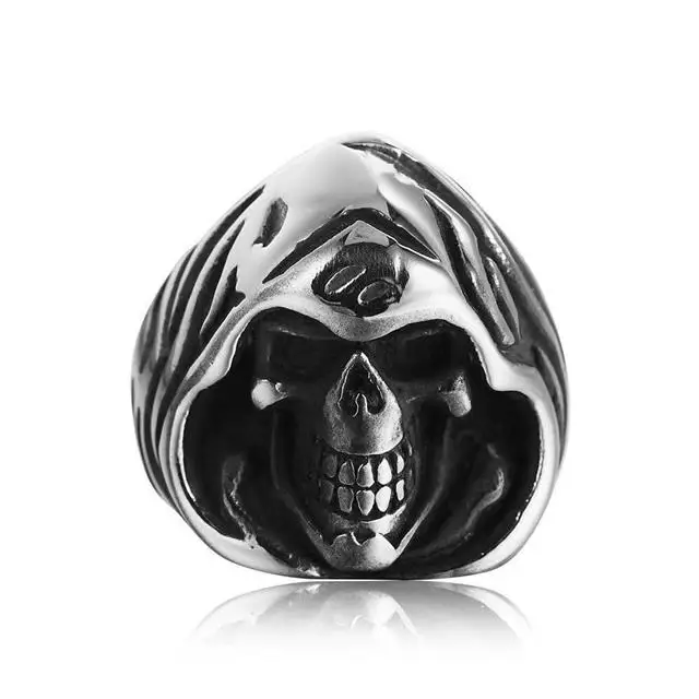 

Manufacturers direct European and American Punk Gothic Rock personality wizard skeleton stainless steel casting men's ring