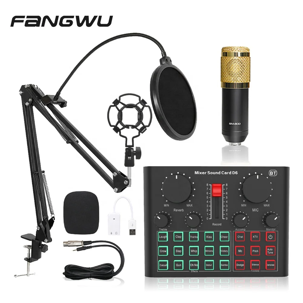 

Portable Comput External Usb 3.0 Audio Interface Sound Card For Online Recording Singing, Black