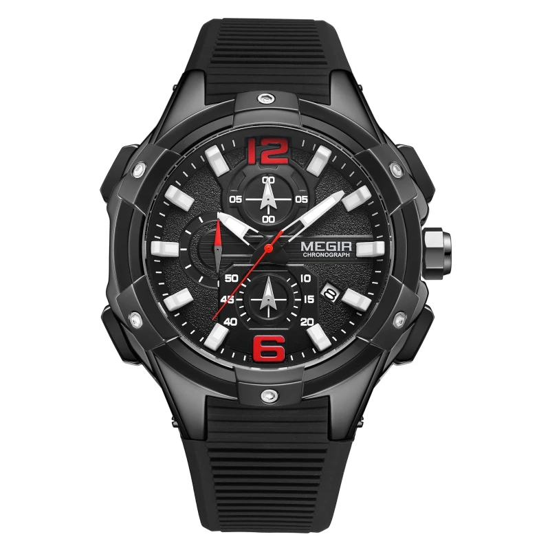 

megir 2161G fashion outdoor sports men watches wristwatch erkek kol saati low moq silicon strap sport watch for men