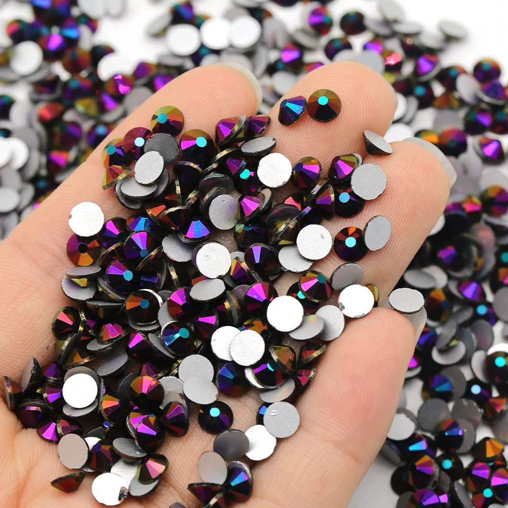 

A Normal Faceted Plated Color Sliver Back Pink Rhinestone Non Hot Fix Glass Sparkles Volcano Rhinestones For Nail Art DIY