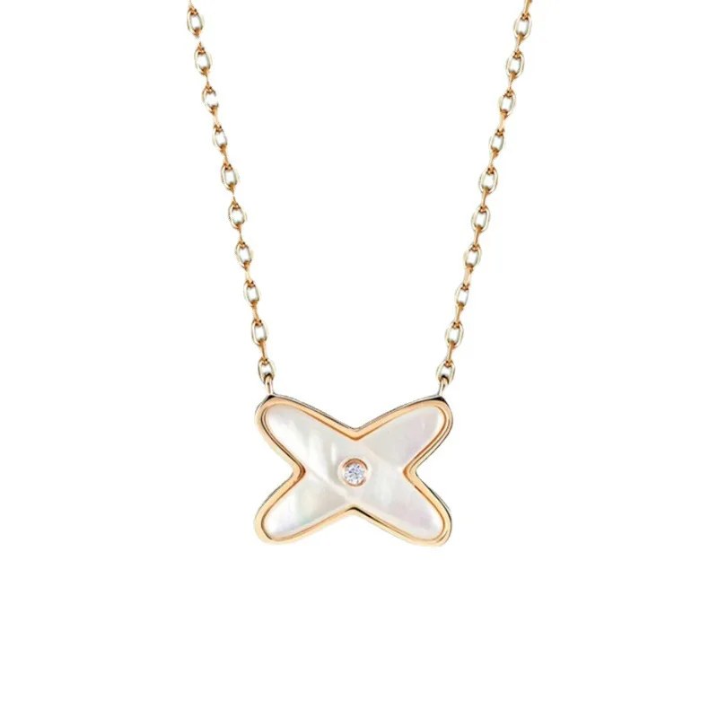 

Certified 18K Gold Pie Star Fritillary Necklace Au750 Color Gold Temperament Wild Choker Shell Gold Wholesale