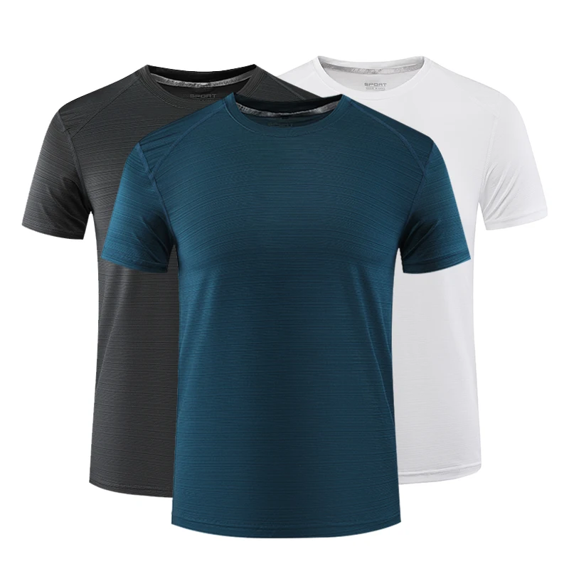 86% Polyester 14% Spandex Solid Knitted Breathable Comfortable Sport Quick Drying T-shirt for Men