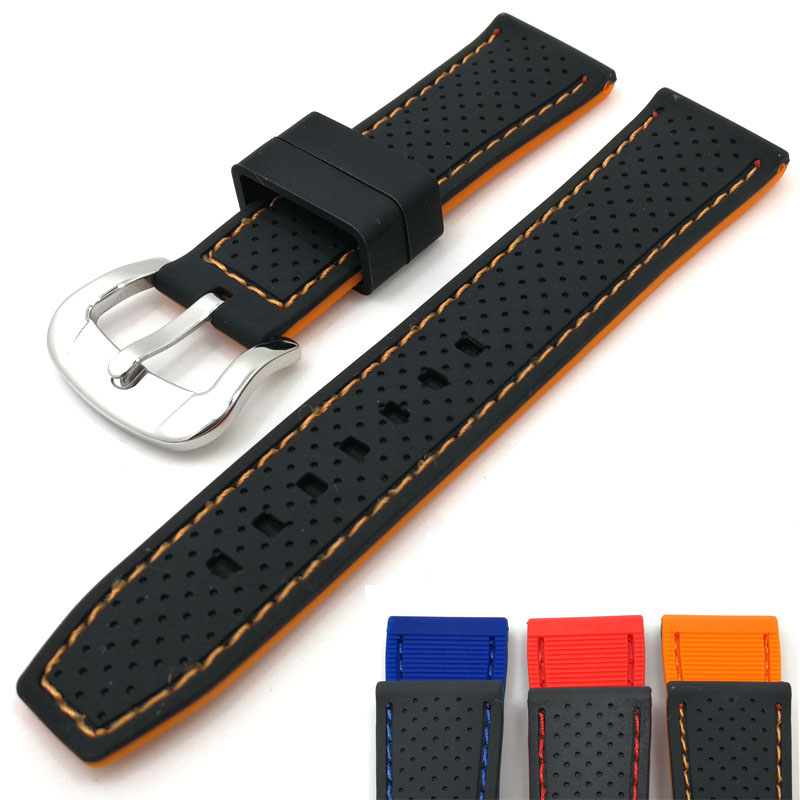 

Two Tones Tropic Sports Rubber Watch Band 20mm 22mm 24mm Silicone Strap