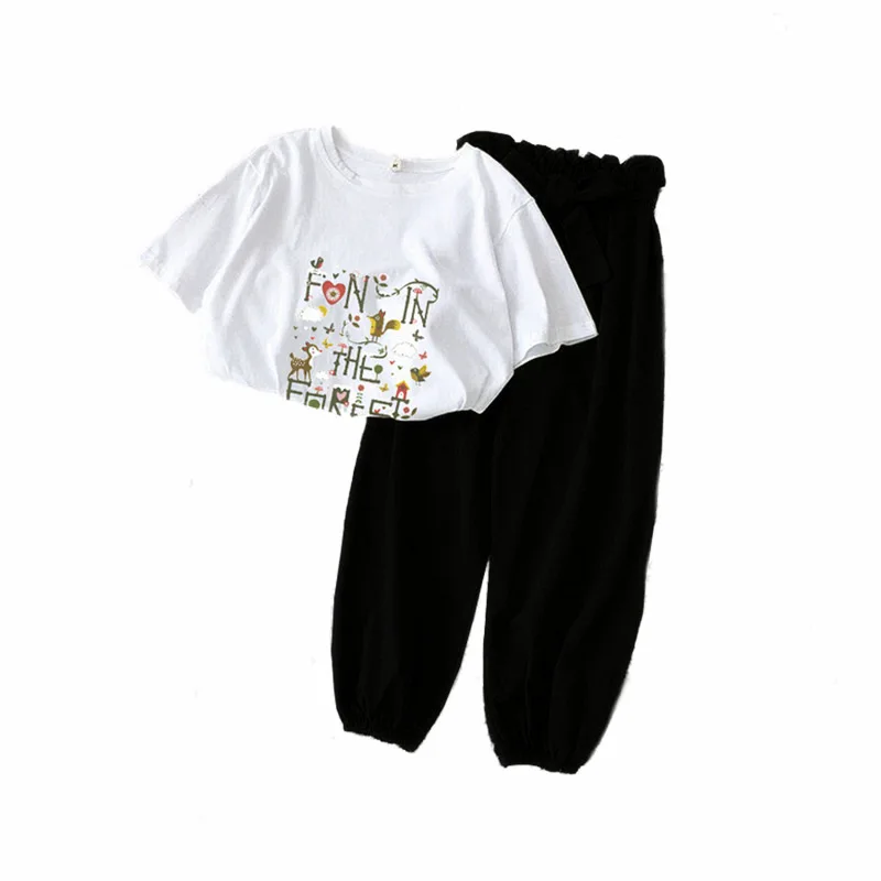 

Women's two-piece suit Summer new solid color trousers Summer new solid color trousers