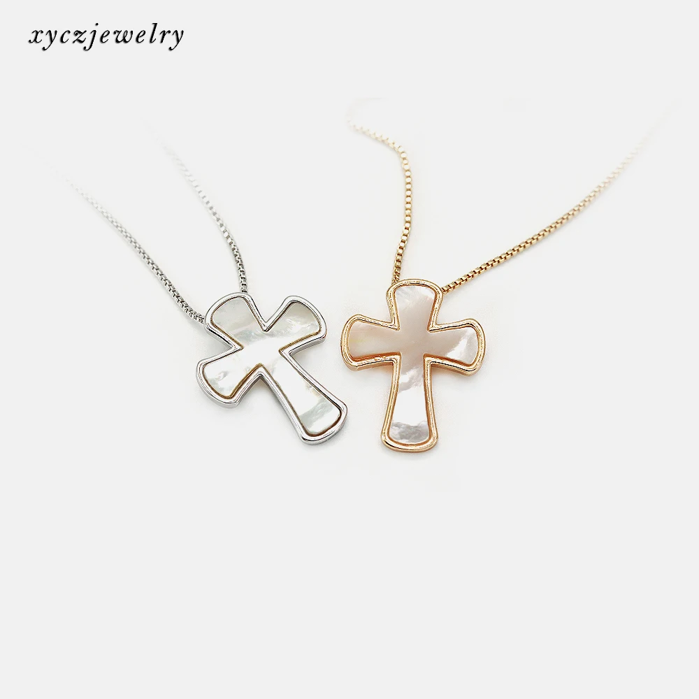 

Xingyu Jesus cross necklace pendant shell necklace gold plated jewelry religion necklace women