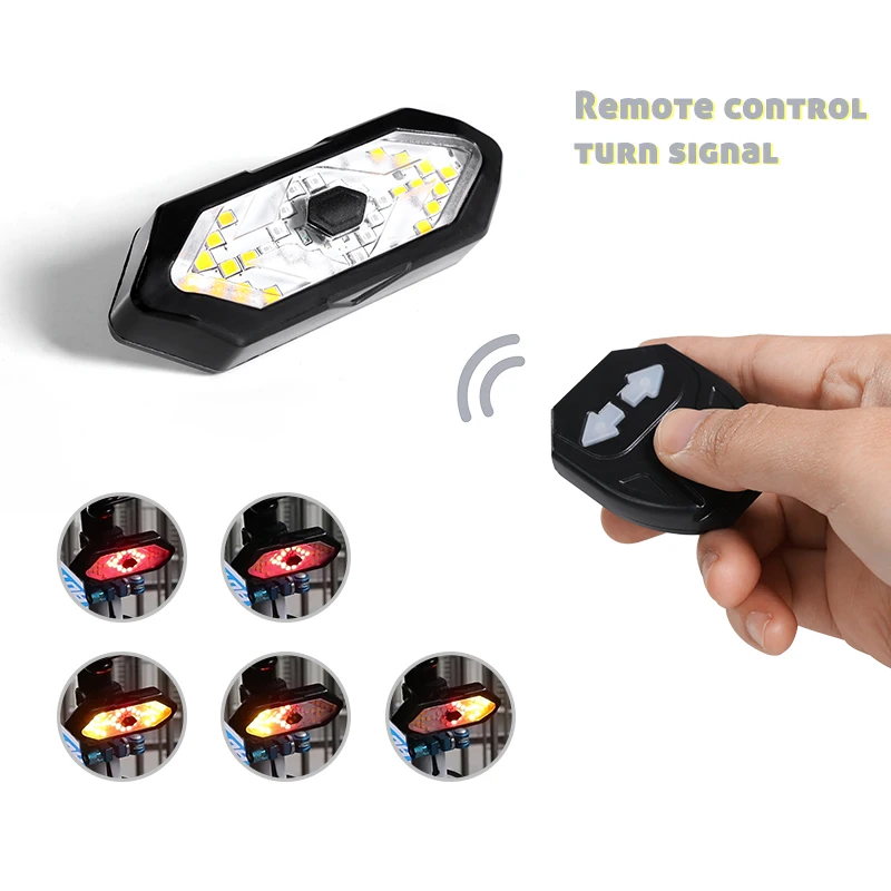 

Rechargeable Bike Cycle Led Lights Set Remote Control for Bicycle Rear Tail Brake Light Accessories