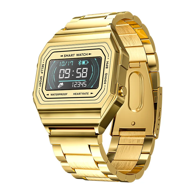 

Retro Style Square Gold Watch Dial i6 2022 Smartwatch Sports Waterproof Metal Alloy Strap Fitness Tracker i6 Smart Watch