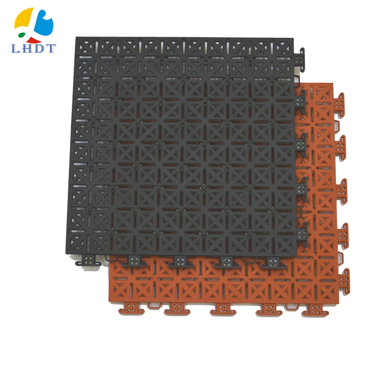 

100% origin PP Plastic material sports floor interlocking suspended flooring tiles, 12 colors