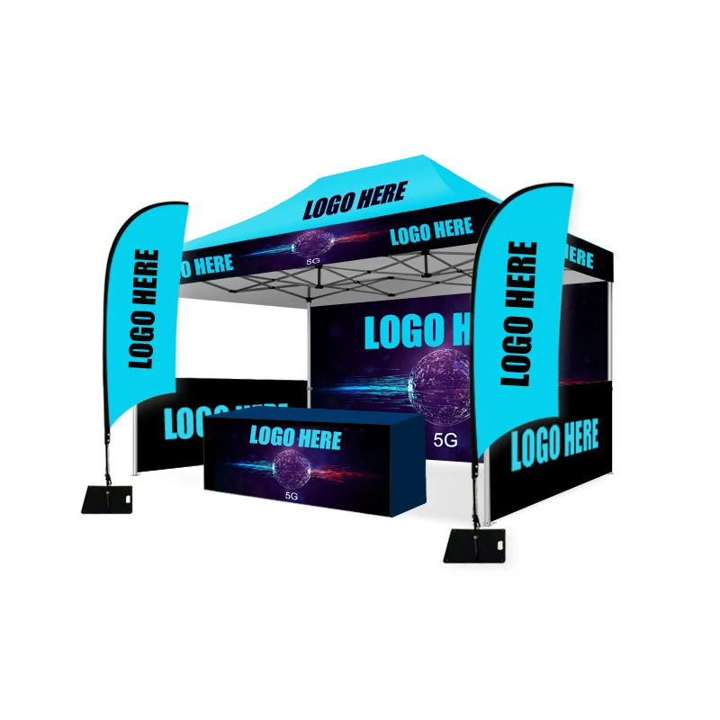 Custom 10x10 Outdoor Hexagon Tent Pop-up Gazebo Waterproof Fireproof Cover Personalized Print for Trade Show Exhibitions
