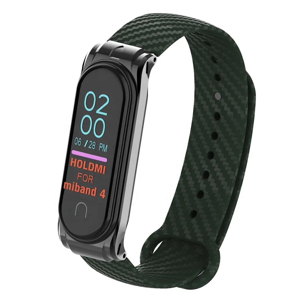 

ODM hold mi 430210 series olive green color lightweight mi band4 silicone replacement strap for xiaomi