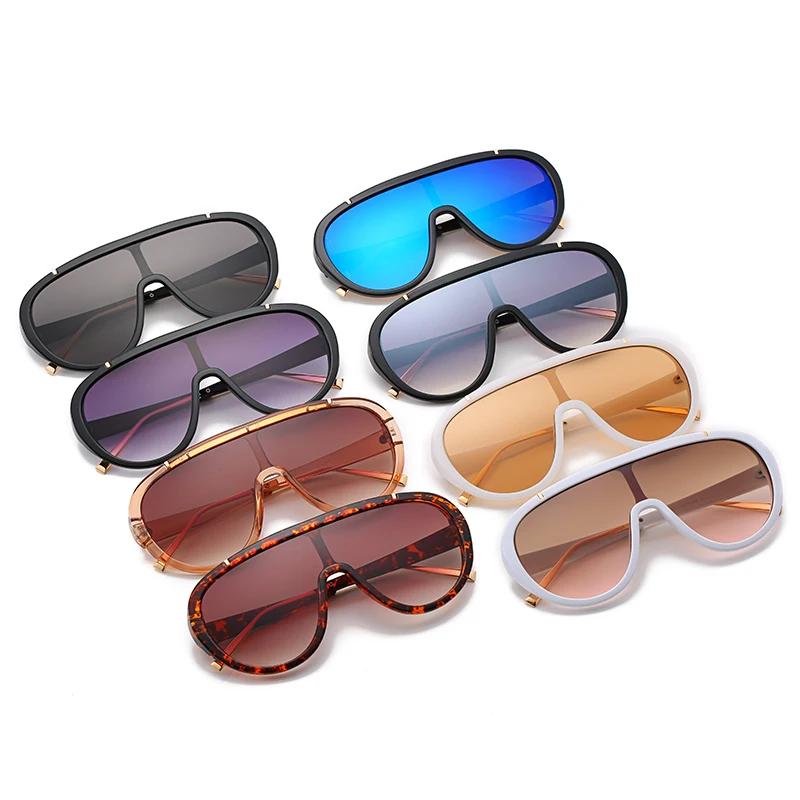 

2021 new fashion Over size unisex fashion sunglasses ready to ship One peace lens