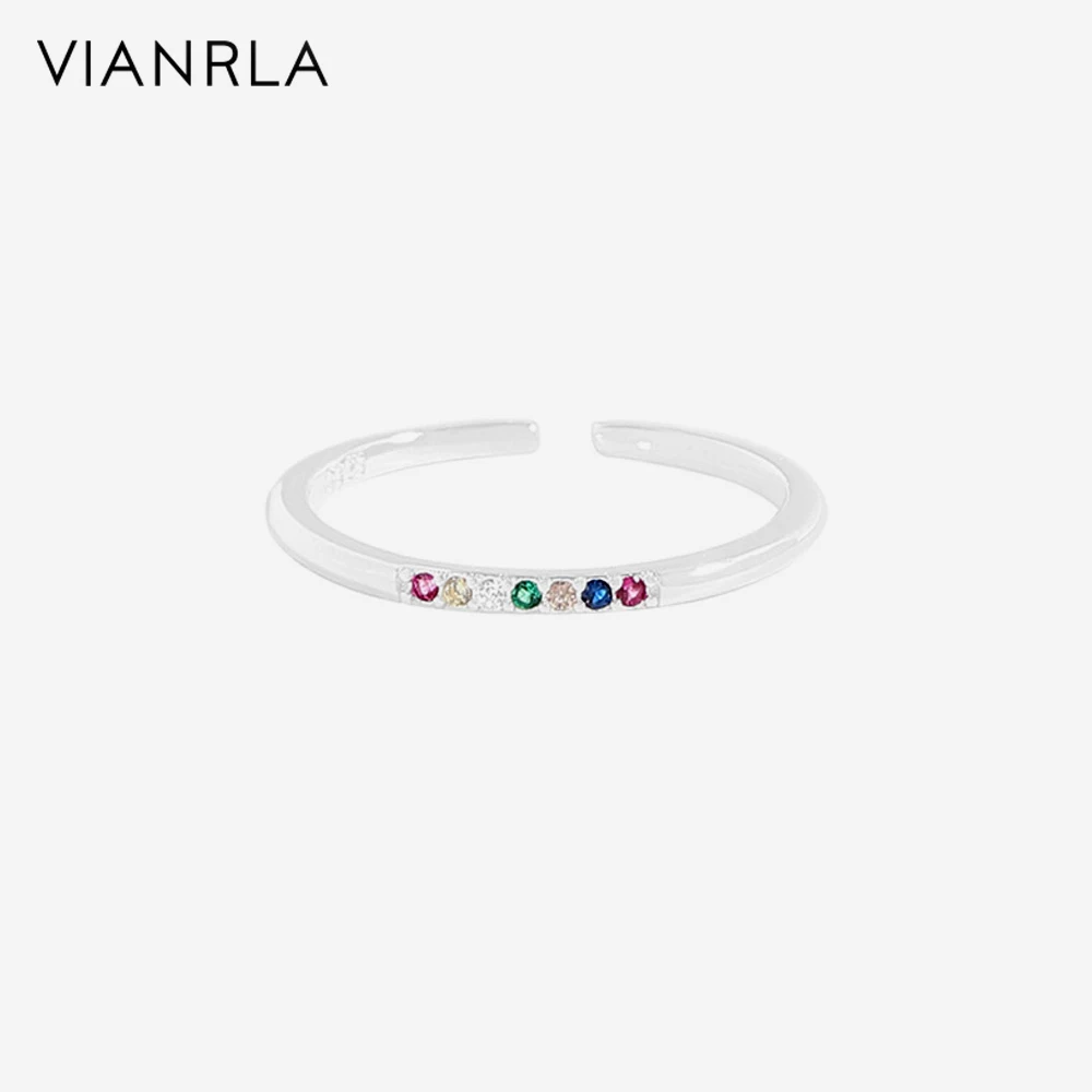 

VIANRLA 925 Sterling Silver Ring Shiny Zirconia Slim Ring Minimalist Style Nickle