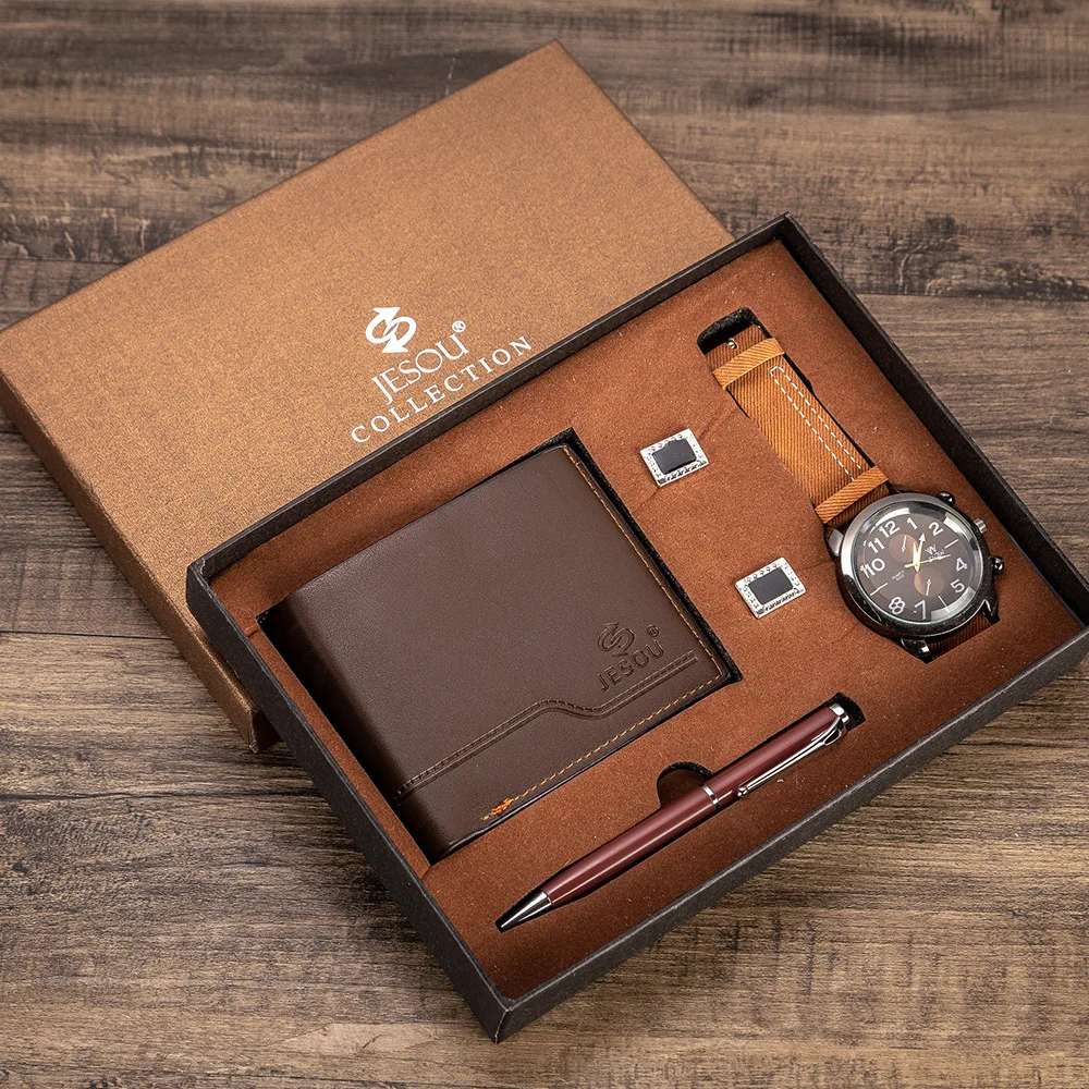 

Men's gift set, watch Wallet, cufflink,t, creative combination set