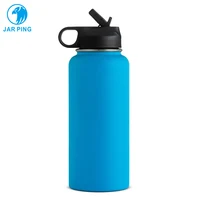 

18/32/40 oz SGS approved stainless steel drink bottle termo logo printing metal water bottle vacuum flask with straw lid
