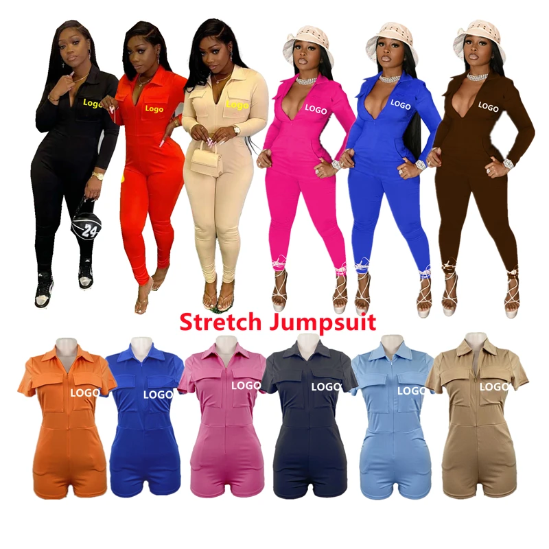 

Knitted Bodycon bodysuit Fall Women rompers Long Sleeve jumpsuits Overalls Sexy One Piece Club custom bodysuit designer Jumpsuit