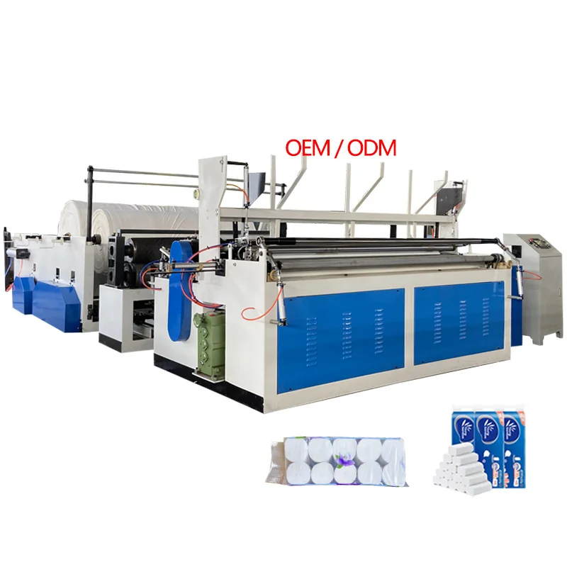 

High speed toilet paper roll making production line toilet tissue paper roll rewinding machine