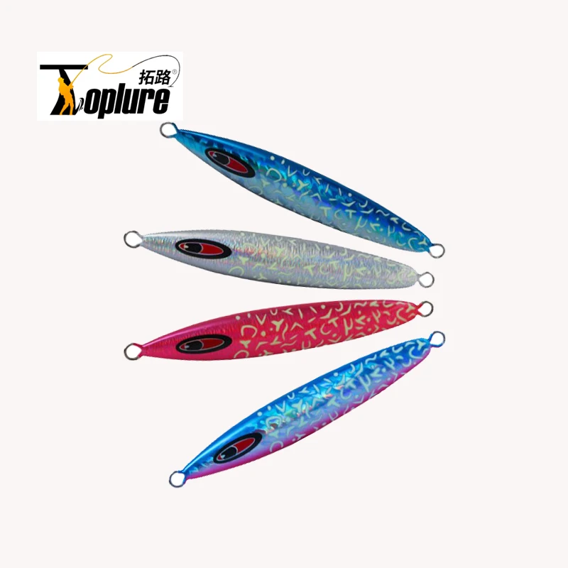 

Toplure weihai factory shore and slow pitch jigging lure 200g 250g 300g Trout Bass Bait Long Casting Metal Artificial lead fish, Vavious colors