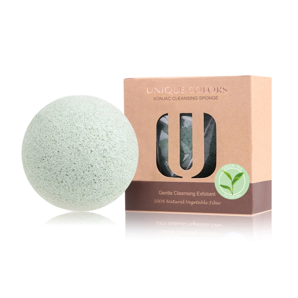 

Wholesale Organic Green Tea 100% Natural Konjac Facial Sponge