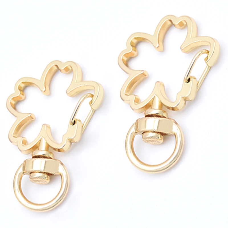 

Ivoduff Gold Color Cute Snap Swivel Hook Clasp Key Ring Spring Buckle Key Hook Snap Hook, Light gold