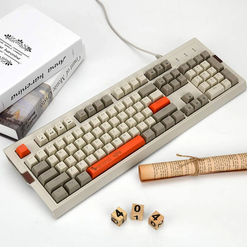 

SeenDa AK510 Retro RGB Mechanical Keyboard 104 Keys Anti-Ghosting -PBT SA Spherical Keycap Backlit Programmable Gaming Keyboard