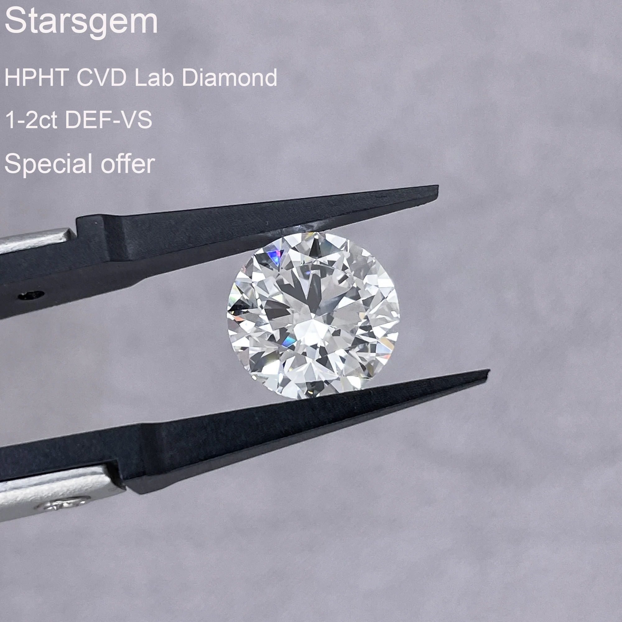 Starsgem 0.5-3ct Lab Grown Diamond  Special Offer DE VS HPHT CVD  Wholesale Price Loose Lab Diamond for Jewelry