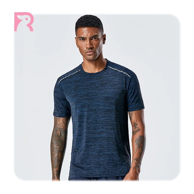 

Custom High Elastic Sweat Gym Wear Mens Sportswear Quick Dry T-shirt with Reflective Strips