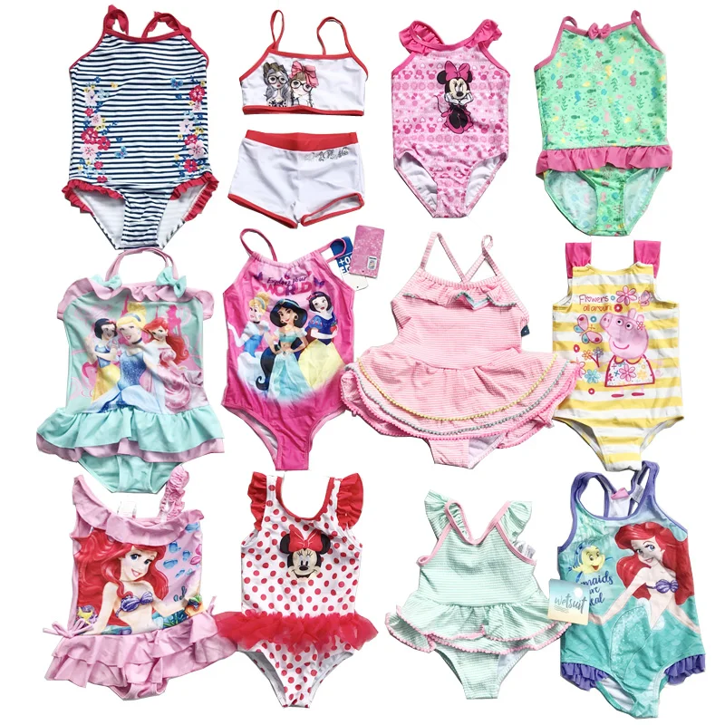 
Lovely Mixed Designs Wholesale Baby Girls Ruffle Bikini one-piece Two-Piece Stock lot Swimsuit Swimwear 