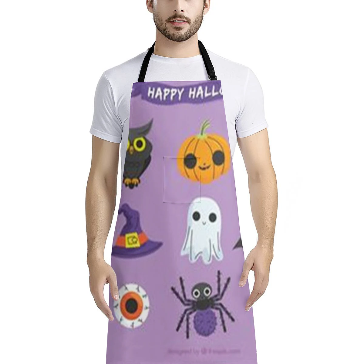 

Gothic Halloween Monsters Personalized Apron Kitchen Cooking Waterdrop Resistant Waiter Hostess Apron For Holidays Grill Aprons, Customized color