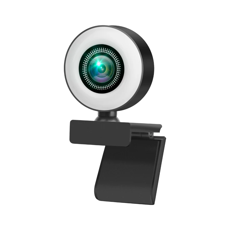 

Webcam 1080p Built-in Ring Light Conference Video Autofocus Computer HD Camera With Noise-cancelling Microphones