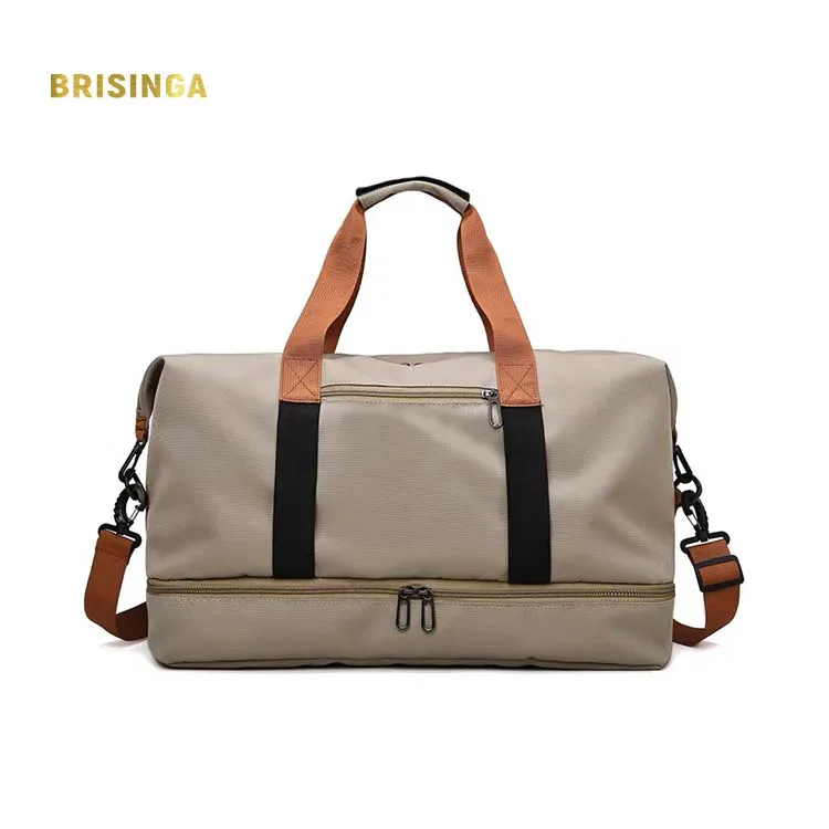 

Travel Sport Bag two main compartments spersonalised stylish gym bag, Khaki