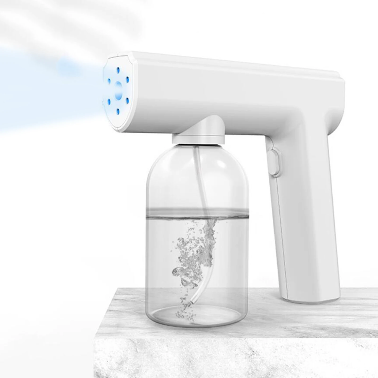 

Cordless 6 Blue Light Bacteriostatic Spheres Long-range Electric Alcohol Disinfection Nano Spray Gun