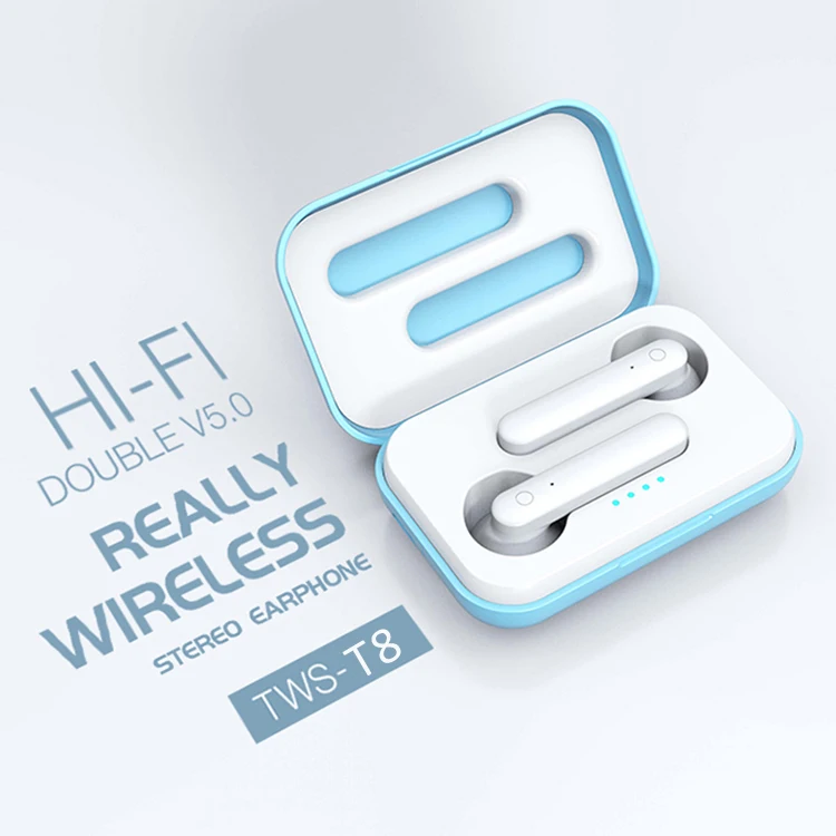 

2019 New Mini Portable BT 5.0 Mini Stereo Sport T8 Wireless Earphones TWS Earbuds Headphone with Touch Control