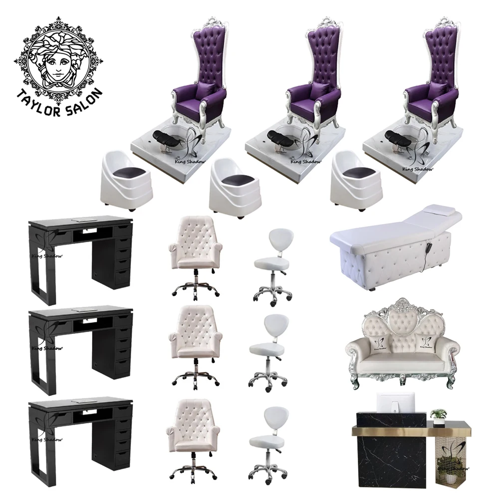 

Salon and nail furniture package beauty manicure table pedicure chair pedicure bowl foot spa