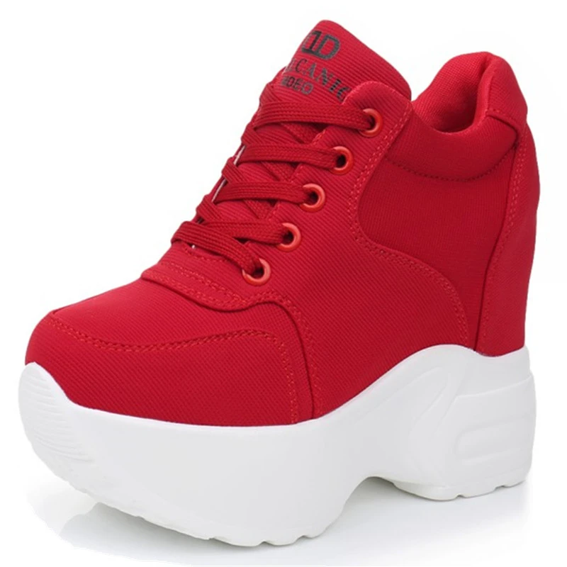 

Dropshipping Women's Thick Sole Sneakers Casual Platform Trainers Wedges Slip Resistant Woman Height Increasing Custom Footwear