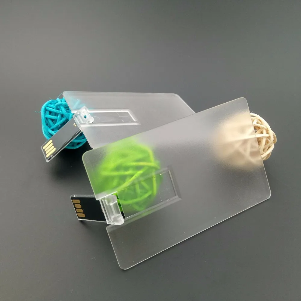 Custom Logo Transparent Card USB Flash Drive USB Key Flash Card Business Gift USB Stick Flash Pen Drive 32GB 16GB 8GB 4GB 2GB - ANKUX.COM