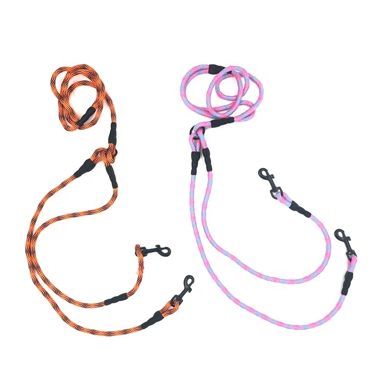 

Double Dog Leash Walking Traction Lead Nylon Rope 1x130cm