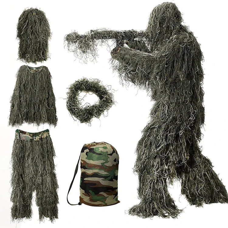 

Adult Woodland Camouflage Hunting Sniper Custom Ghillie Suit, Camo